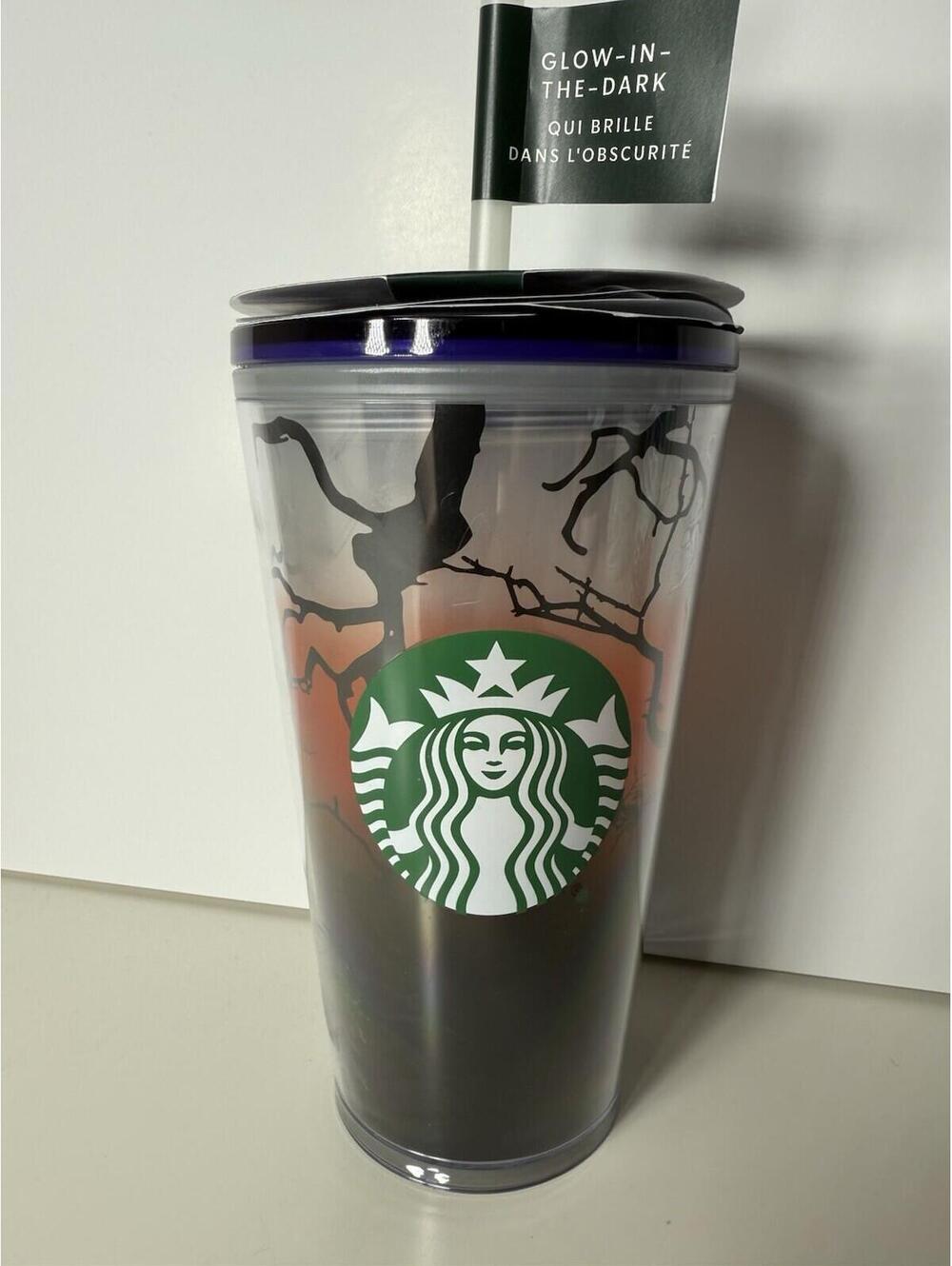 Starbucks Halloween 2022 Raven’s Perch Glow In The Dark 16 oz Tumbler + Stickers